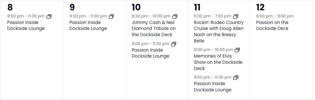 Breezy Point Resort entertainment calendar July 8–12