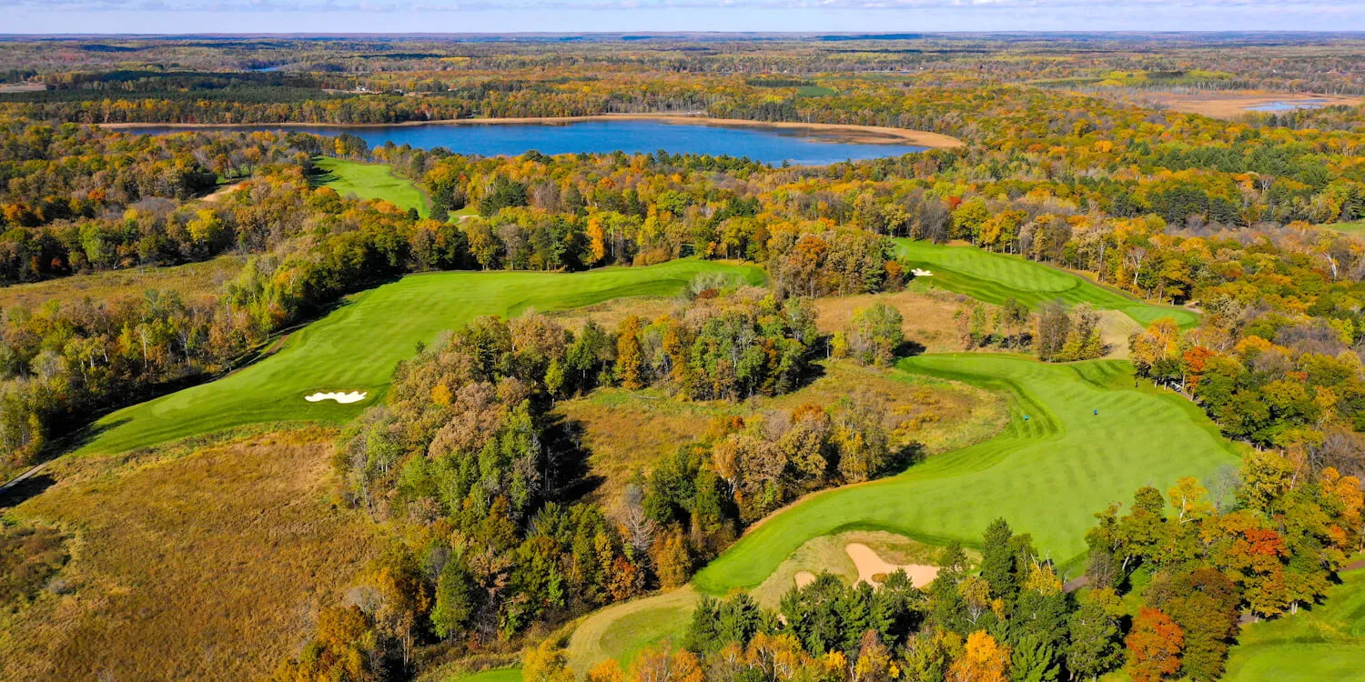 Aerial view of Deacon's Lodge golf course